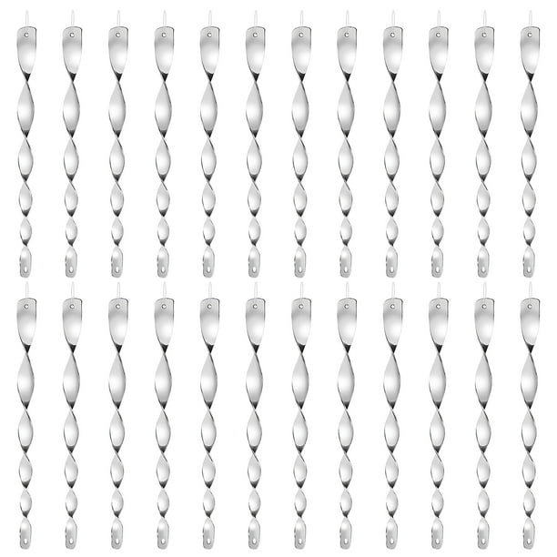 12" 12pcs Bird Repellent Reflective Scare Rods Spiral Deterrent Control Device 12" 12pcs Bird Repellent Reflective Scare Rods Spiral Deterrent Control Device